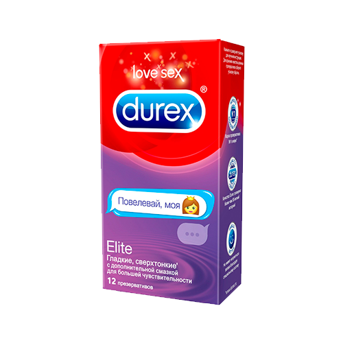 Durex Elite Emoji Сверхтонкие презервативы с дополнительной смазкой для большей чувствительности (дизайн эмодзи)
